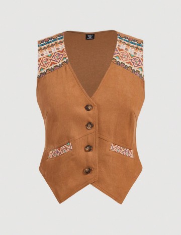 Vestă Shein Curve+, maro