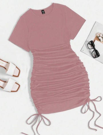 Rochie midi Shein Curve+, roz
