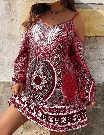 Rochie mini Shein Curve+, mix culori
