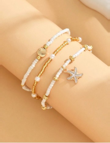 Set brățări de picior Shein, mix culori