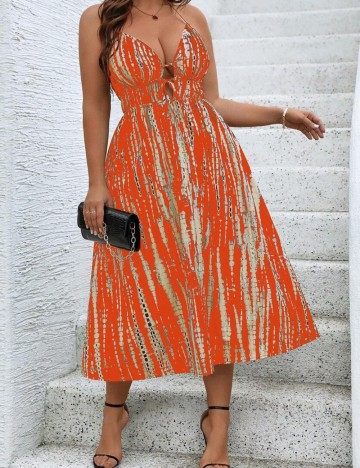 Rochie midi Shein Curve+, mix culori