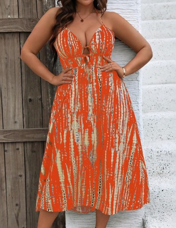 Rochie midi Shein Curve+, mix culori