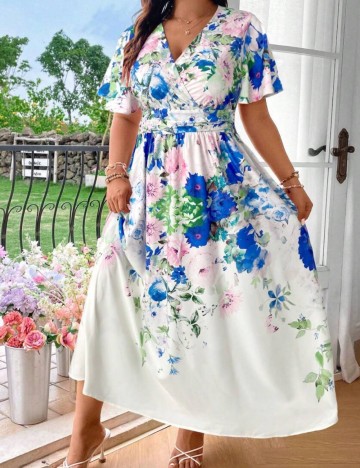Rochie maxi Shein Curve+, mix culori