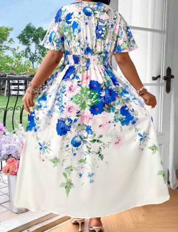 Rochie maxi Shein Curve+, mix culori
