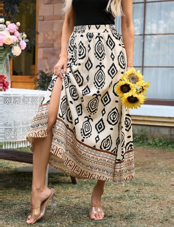 Fustă midi Emery Rose by Shein, mix culori