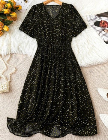 Rochie midi Shein Curve+, mix culori