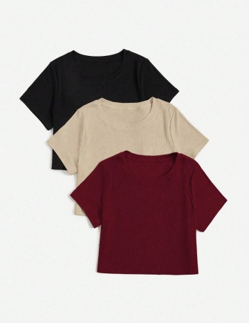 Set Tricouri Shein Curve+, mix culori