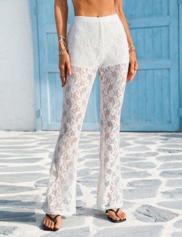 Pantaloni Shein, alb