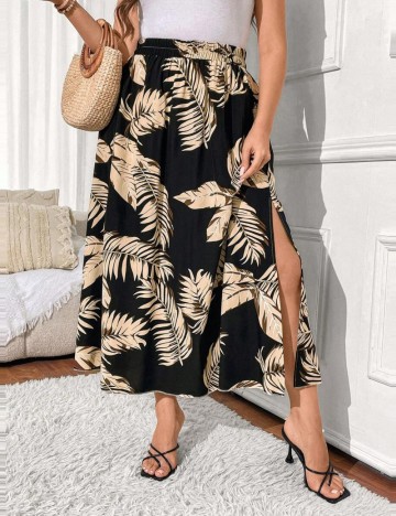 Fustă midi Shein Curve+, mix culori