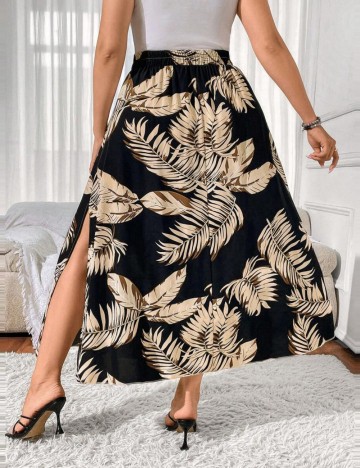 Fustă midi Shein Curve+, mix culori