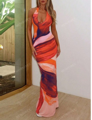 Rochie maxi Shein, mix culori
