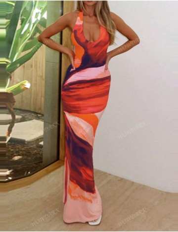 Rochie maxi Shein, mix culori