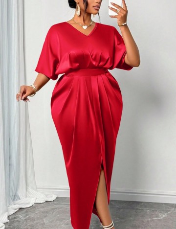 Rochie maxi Shein Curve+, roșu