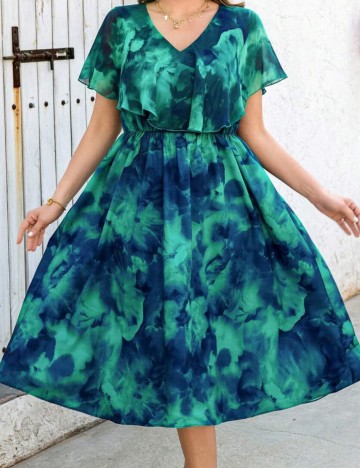 Rochie midi Shein Curve+, mix culori