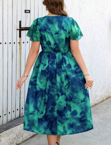 Rochie midi Shein Curve+, mix culori
