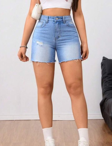 Pantaloni scurți de blugi Shein, albastru