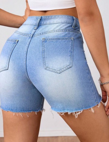 Pantaloni scurți de blugi Shein, albastru
