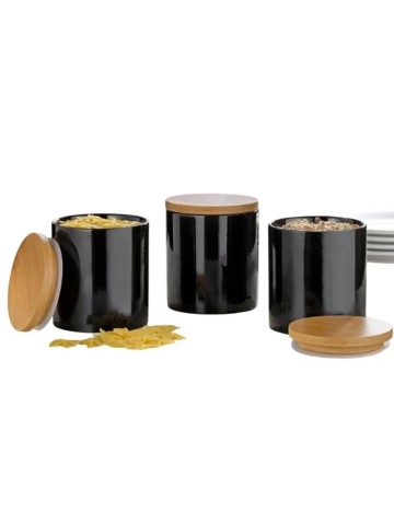 Set borcane de porțelan Esmeyer, negru