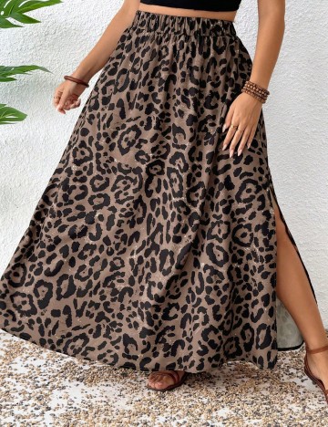 Fustă maxi Shein Curve+, mix culori