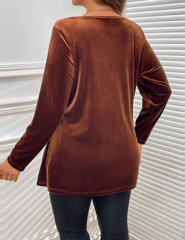 Bluză Shein Curve+, maro