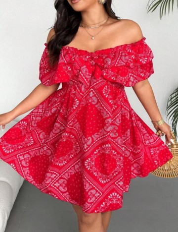 Rochie mini Shein Curve+, roșu