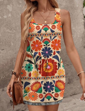Rochie mini Shein Curve+, mix culori