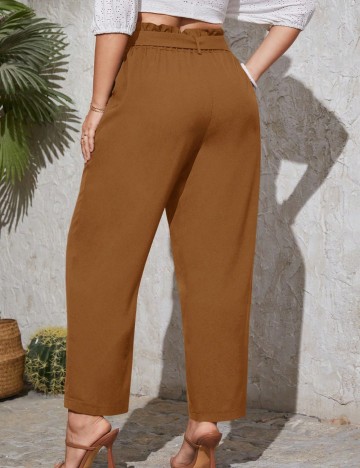Pantaloni Shein Curve+, maro