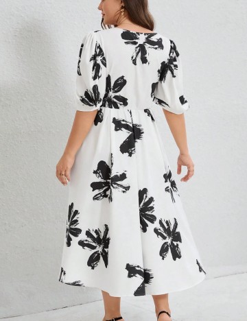 Rochie midi Shein Curve+, alb