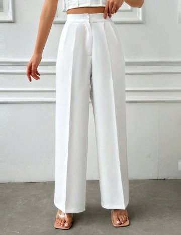 Pantaloni Office Shein, alb