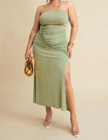 Rochie midi Shein Curve+, verde