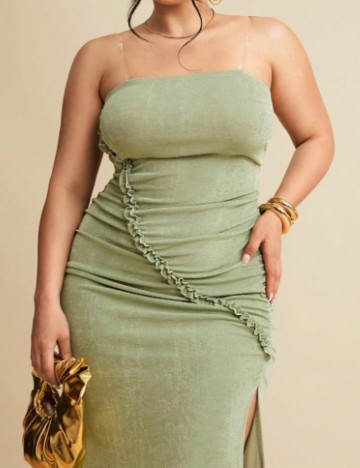 Rochie midi Shein Curve+, verde