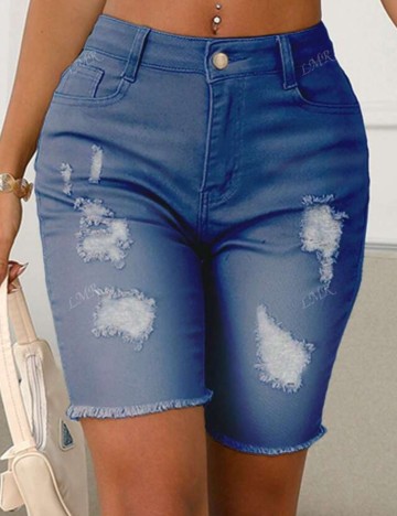 Pantaloni scurți de blugi Shein, albastru