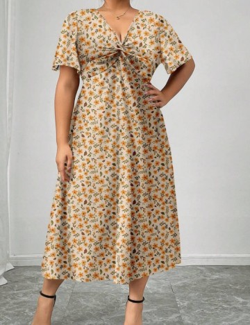 Rochie midi Shein Curve+, mix culori