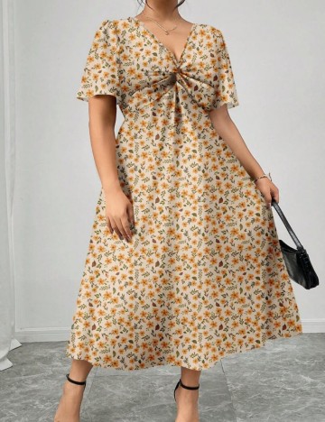 Rochie midi Shein Curve+, mix culori