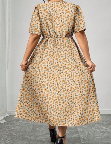 Rochie midi Shein Curve+, mix culori