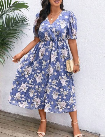 Rochie maxi Shein Curve+, albastru