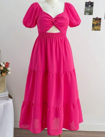 Rochie maxi Shein Curve+, roz