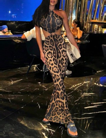 Rochie maxi Shein, animal print
