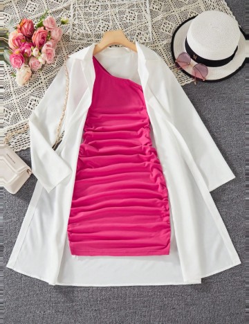 Set Rochie și Cardigan Shein, mix culori