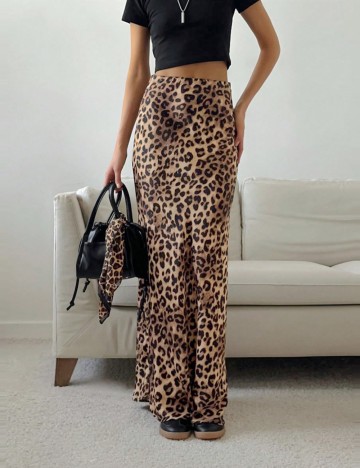 Fustă maxi Shein, animal print