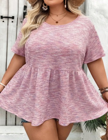 Tricou Shein Curve+, roz