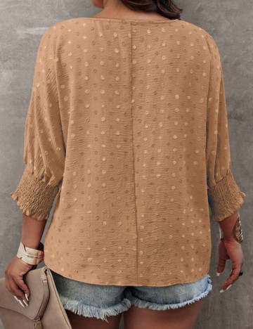 Cămașă casual Shein Curve+, maro