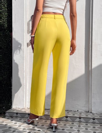 Pantaloni Office Shein, galben