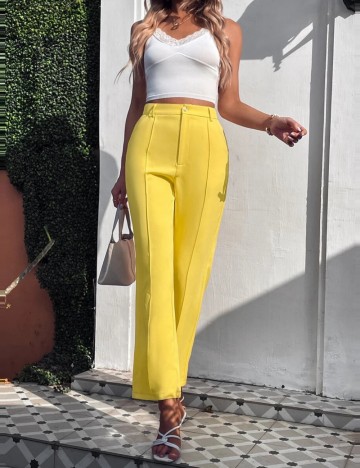 Pantaloni Office Shein, galben