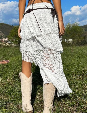 Fustă midi Shein, alb