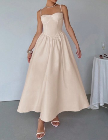 Rochie maxi Shein, crem