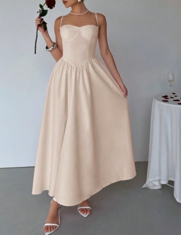 Rochie maxi Shein, crem