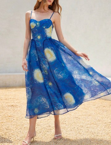 Rochie midi Shein, mix culori
