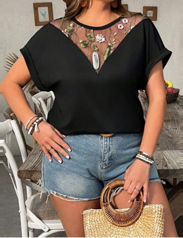 Tricou Shein Curve+, negru