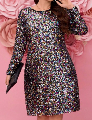 Rochie mini Shein Curve+, mix culori
